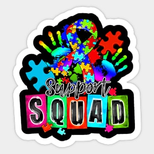 Autism Awareness Month Ribbon Support Squad Womens Kids Sticker